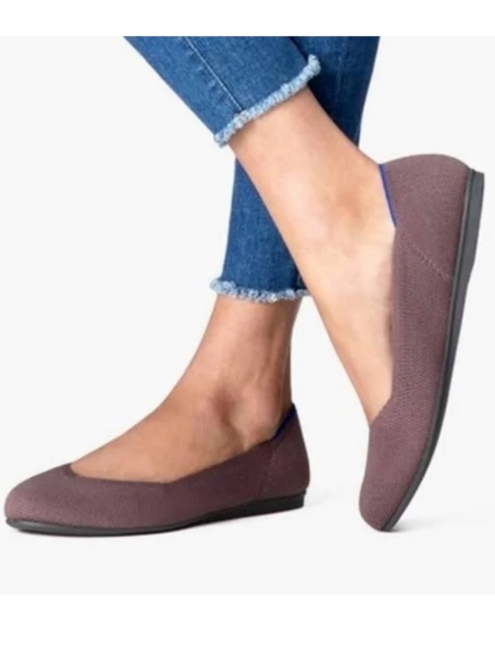 Rothy's The Daily Flat Brown/Mauve Round toe sz 7.5
